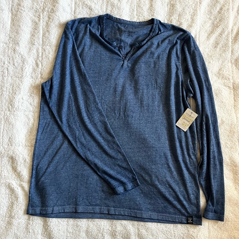 Venice Burnout Long Sleeve Notch Neck Men’s Shirt